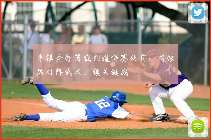 李镇全辱骂裁判遭停赛处罚，将缺席对阵武汉三镇关键战